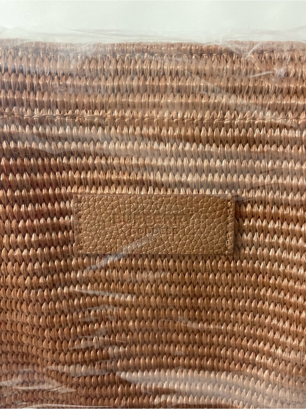 BURBERRY Woven Tote Beach Bag in Brown / Beige Stylish Everyday Carry NEW - Picture 4 of 4